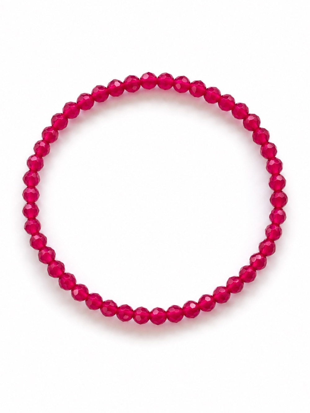 3mm Faceted Ruby Stretch Bracelet